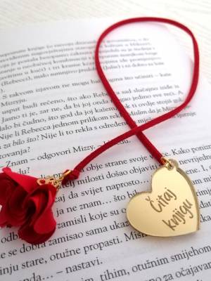 Bookmark - ZLATNO srce i CRVENI cvijet Čitaj knjigu, CRVENA vezica