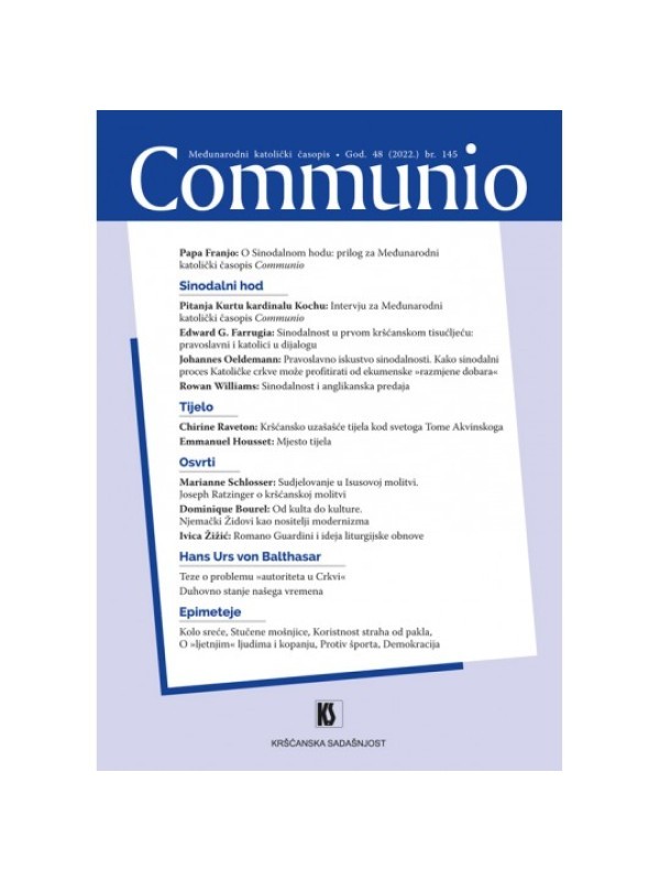 Communio, međunarodni katolički časopis br. 145 3573